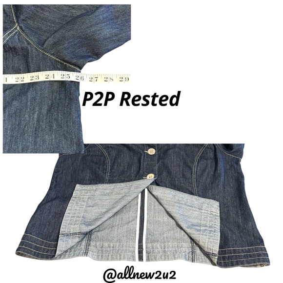 Cato Blue Denim Jacket Blazer Shrug with Contrasting Stitching Size 18W - Picture 6 of 13